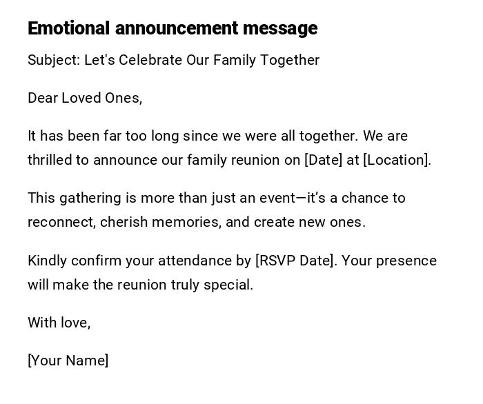 Emotional announcement message