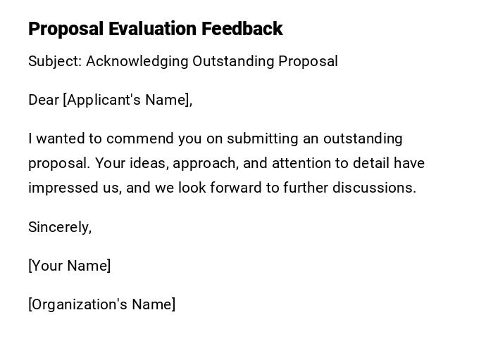 Proposal Evaluation Feedback