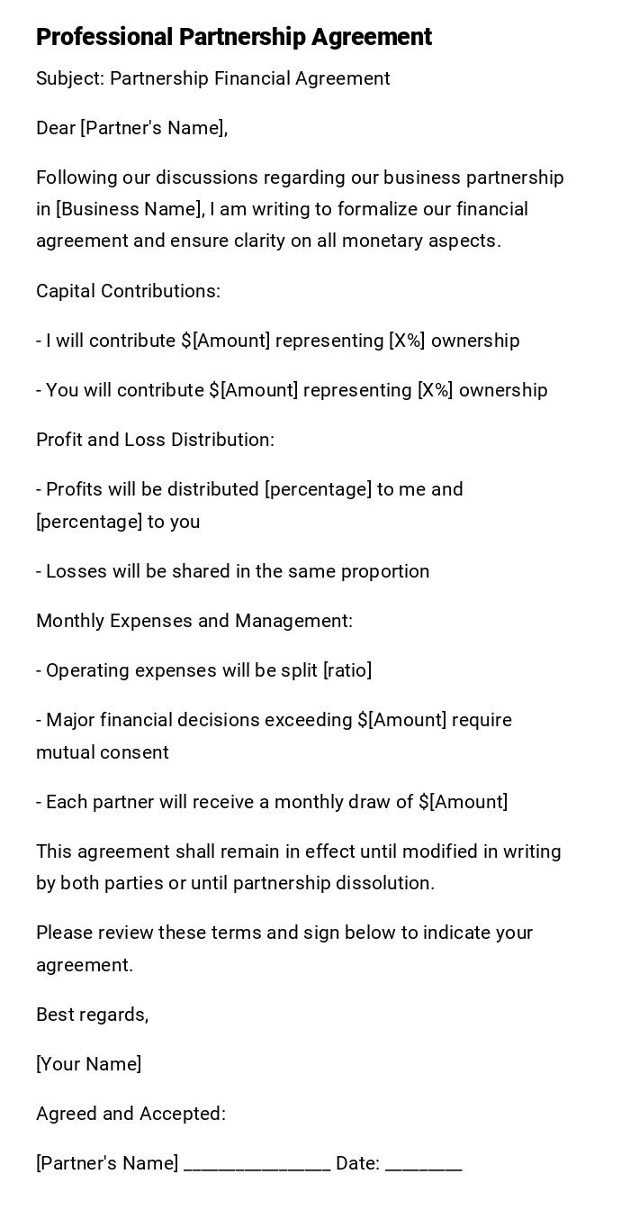 Professional Partnership Agreement