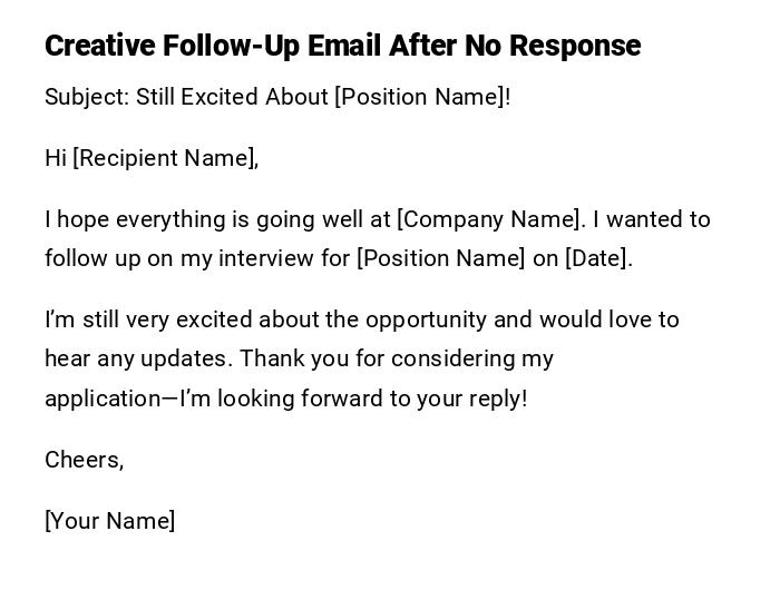 Creative Follow-Up Email After No Response
