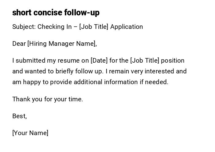 short concise follow-up short concise follow-up