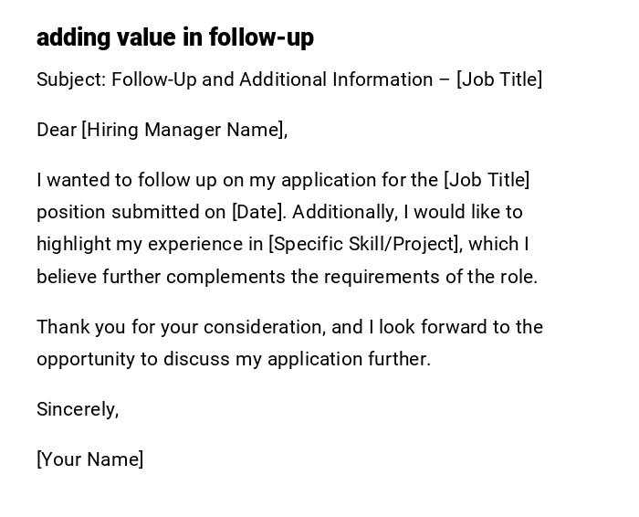 adding value in follow-up adding value in follow-up