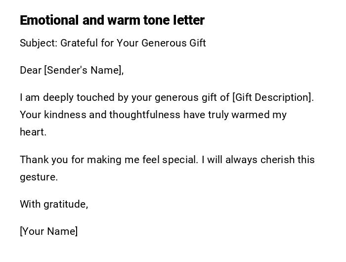 Emotional and warm tone letter