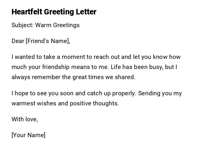 Heartfelt Greeting Letter Heartfelt Greeting Letter