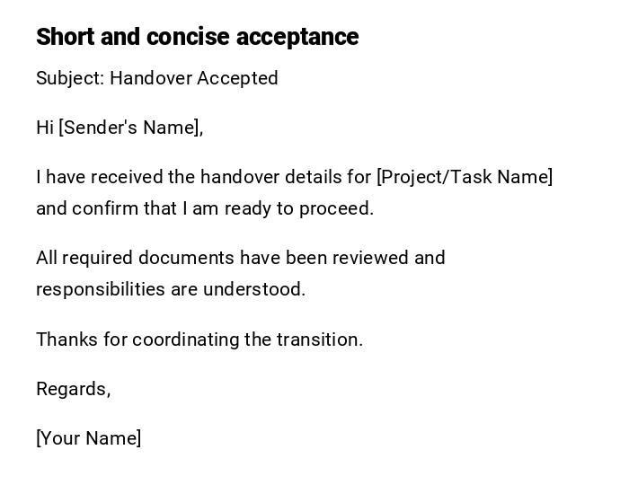 Short and concise acceptance