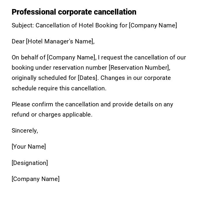 Professional corporate cancellation Professional corporate cancellation