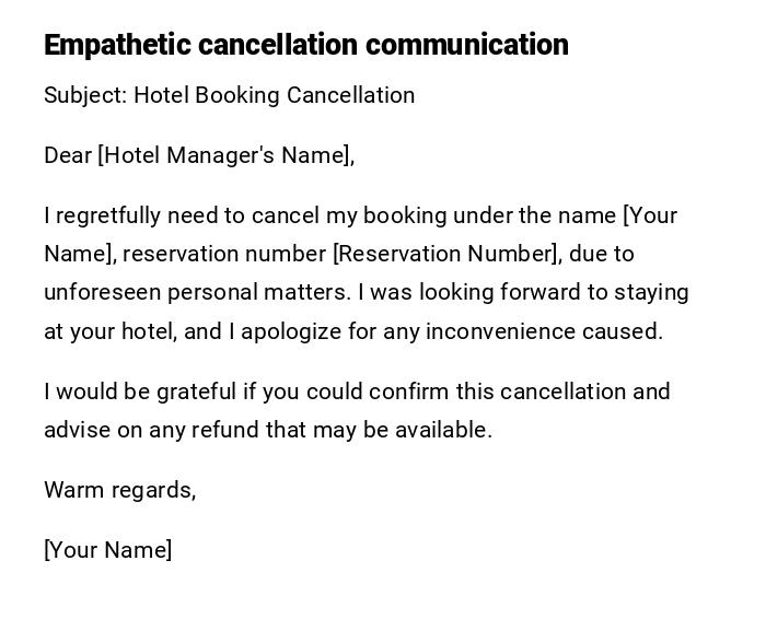 Empathetic cancellation communication Empathetic cancellation communication