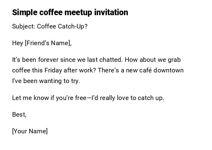Simple coffee meetup invitation