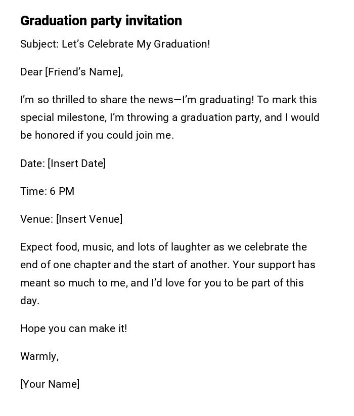 Graduation party invitation