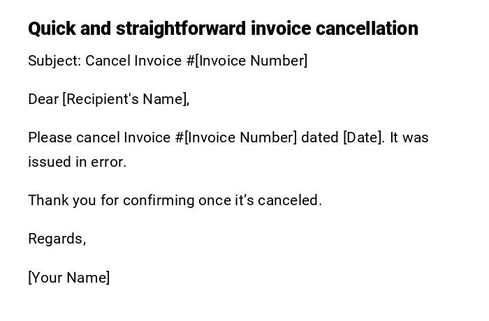 Quick and straightforward invoice cancellation