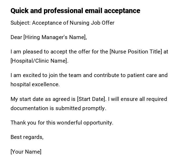 Quick and professional email acceptance