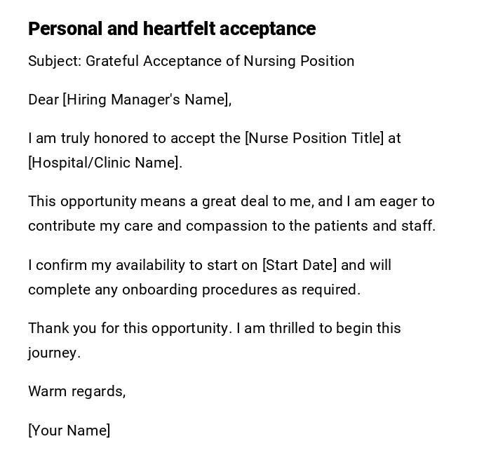 Personal and heartfelt acceptance