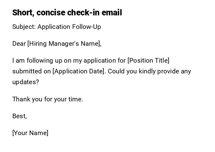 Short, concise check-in email