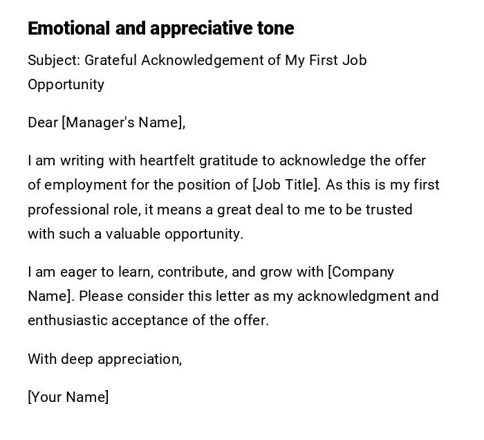 Emotional and appreciative tone