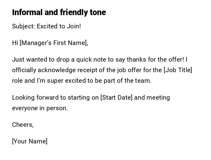 Informal and friendly tone