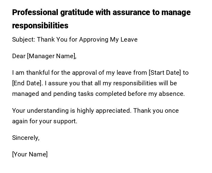 Professional gratitude with assurance to manage responsibilities