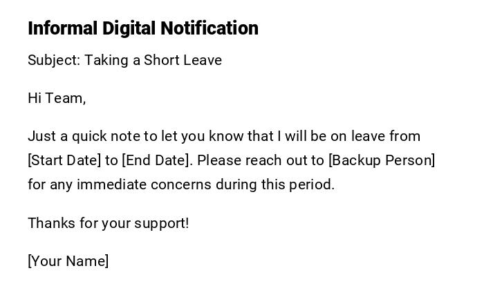 Informal Digital Notification