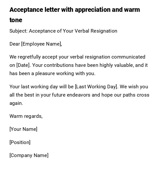 Acceptance letter with appreciation and warm tone