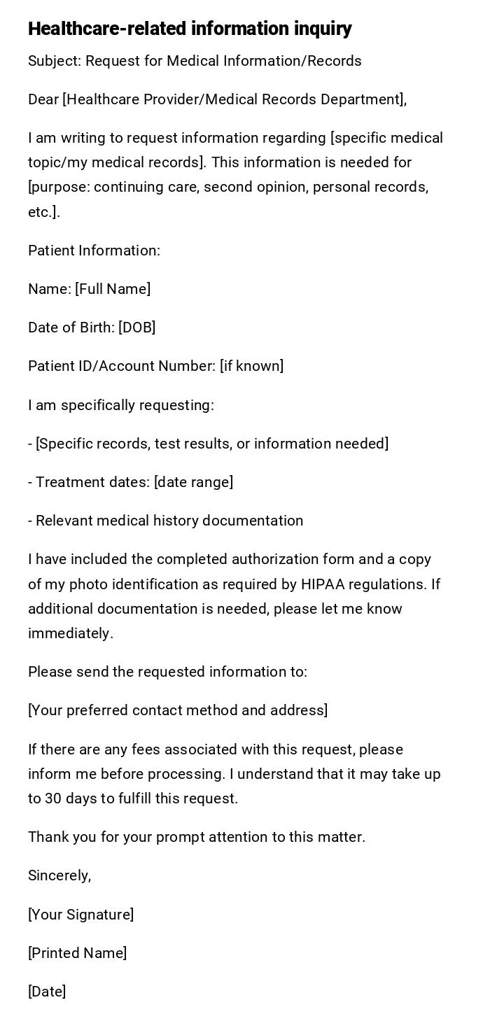 Healthcare-related information inquiry