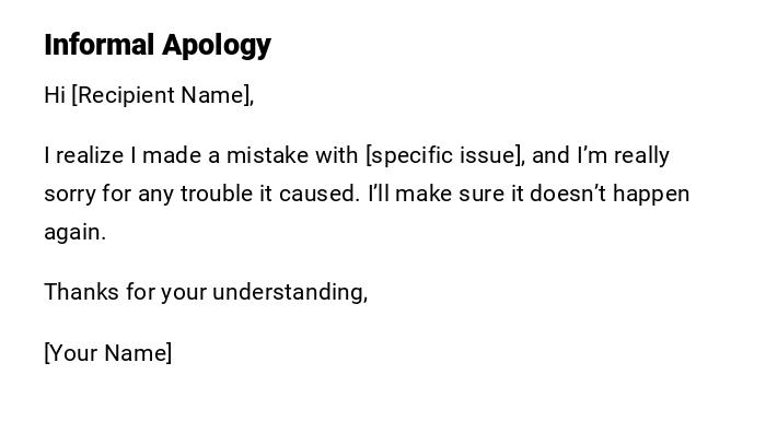 Informal Apology