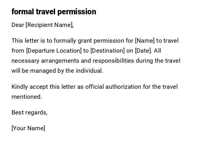 formal travel permission