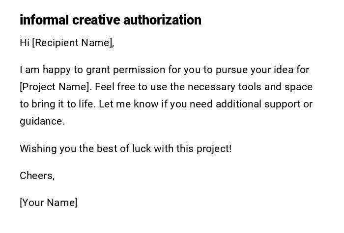 informal creative authorization