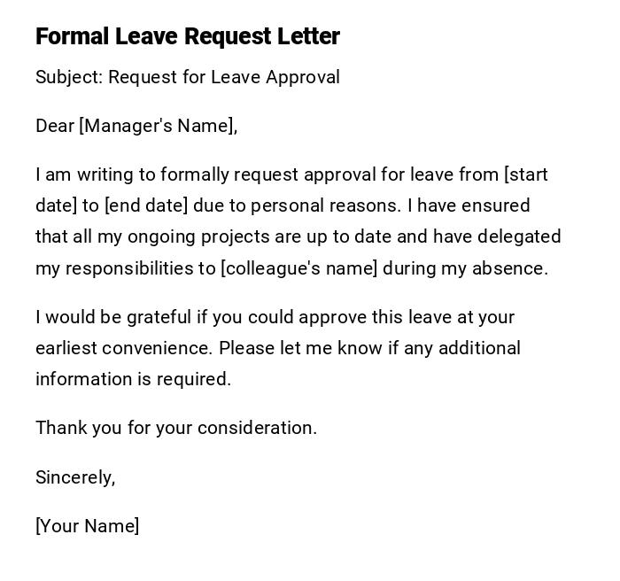 Formal Leave Request Letter