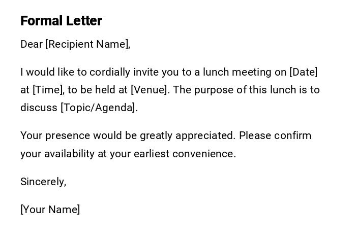 Formal Letter Formal Letter