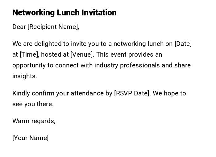 Networking Lunch Invitation Networking Lunch Invitation