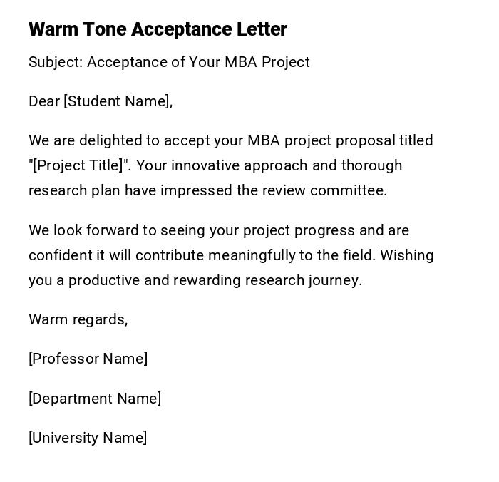 Warm Tone Acceptance Letter