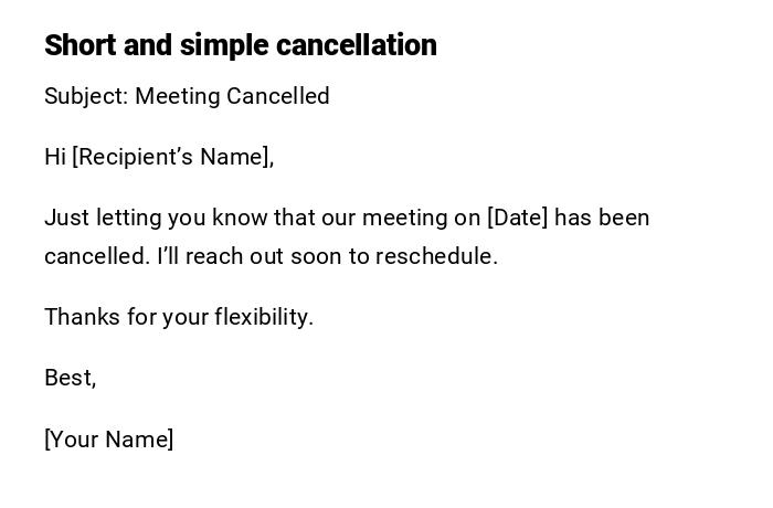 Short and simple cancellation