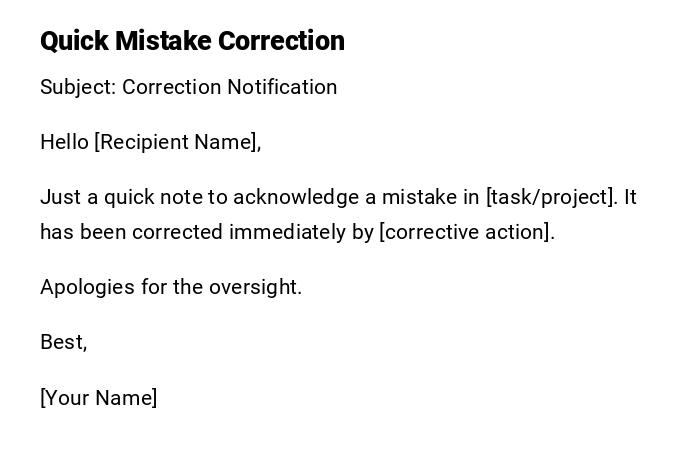 Quick Mistake Correction