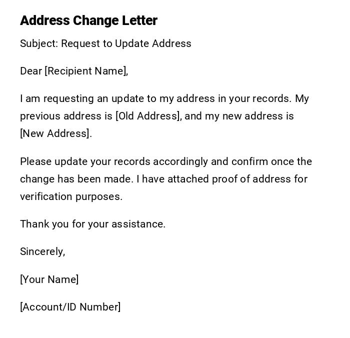 Address Change Letter