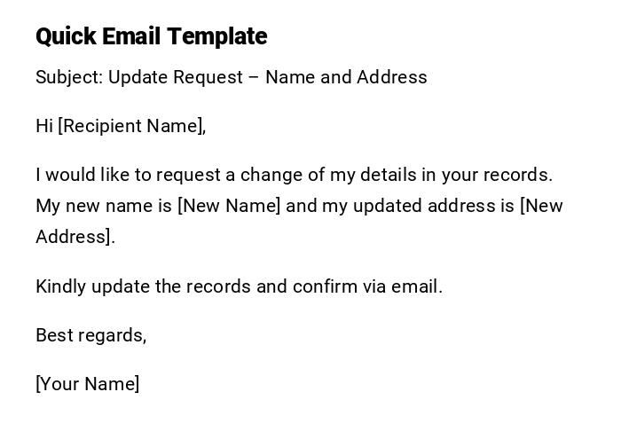 Quick Email Template