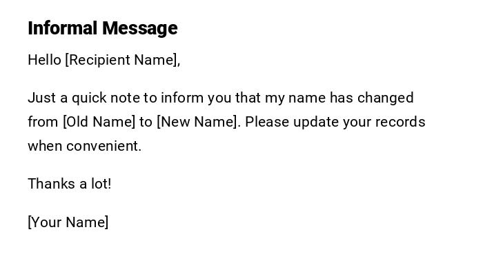 Informal Message
