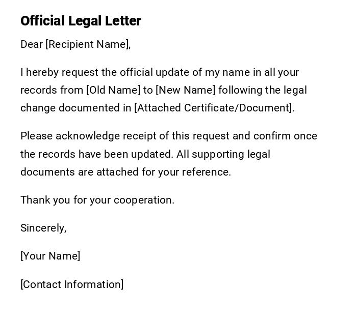 Official Legal Letter