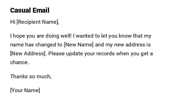 Casual Email