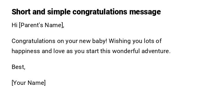 Short and simple congratulations message