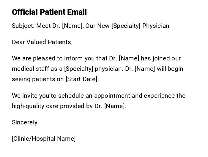 Official Patient Email