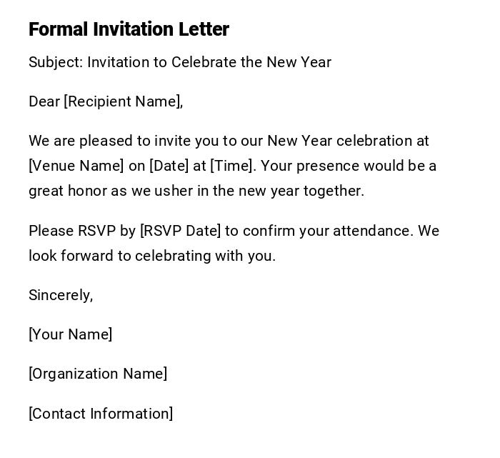 Formal Invitation Letter