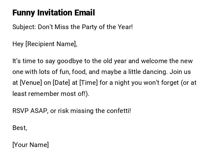 Funny Invitation Email