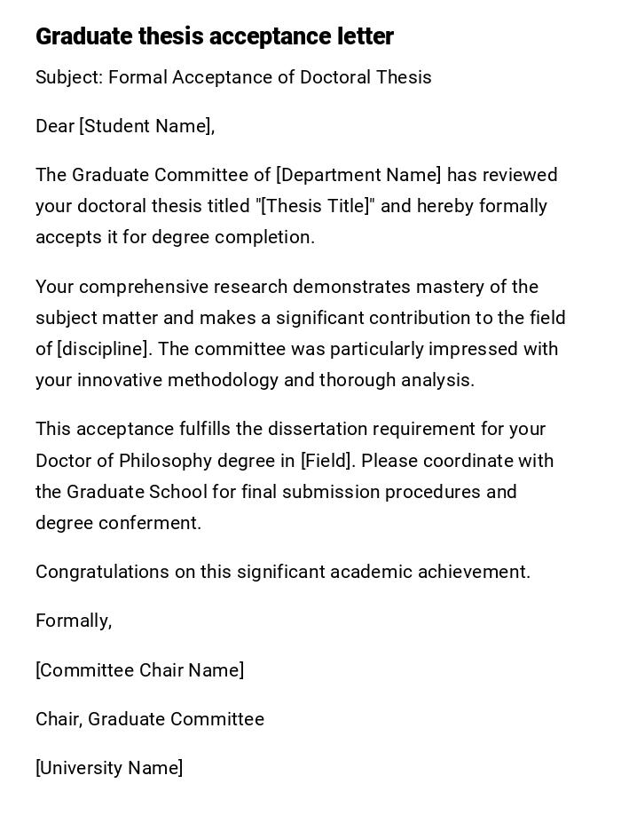 Graduate thesis acceptance letter