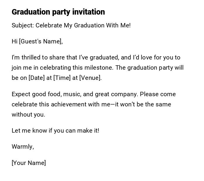 Graduation party invitation