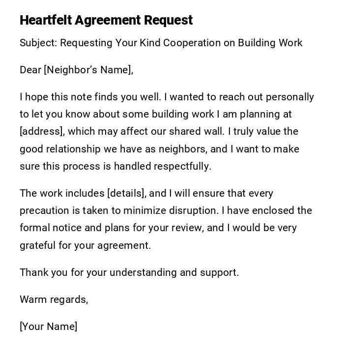 Heartfelt Agreement Request