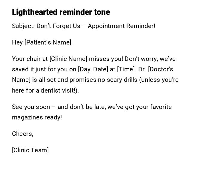 Lighthearted reminder tone