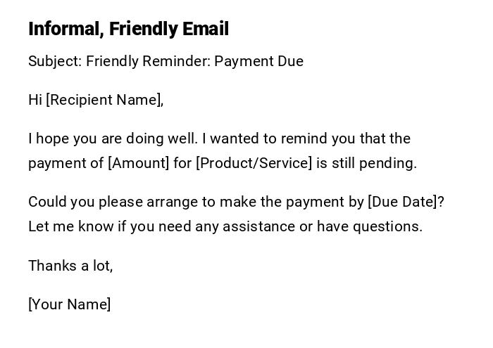 Informal, Friendly Email