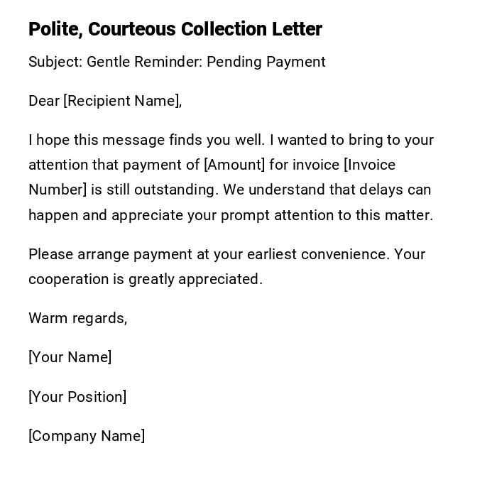 Polite, Courteous Collection Letter