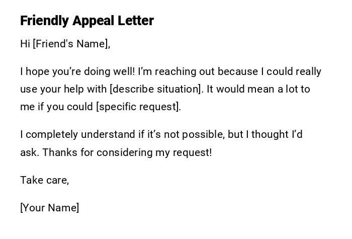 Friendly Appeal Letter