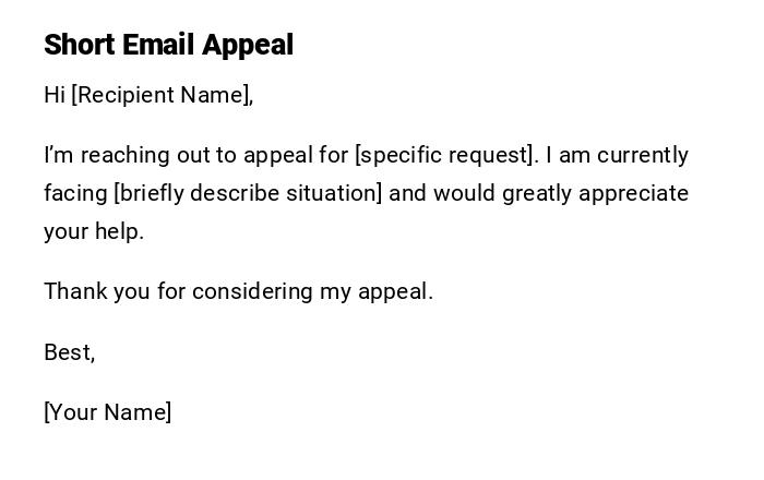 Short Email Appeal