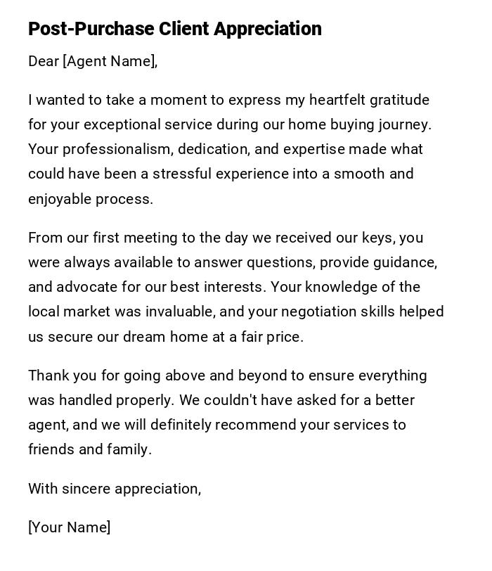 Post-Purchase Client Appreciation